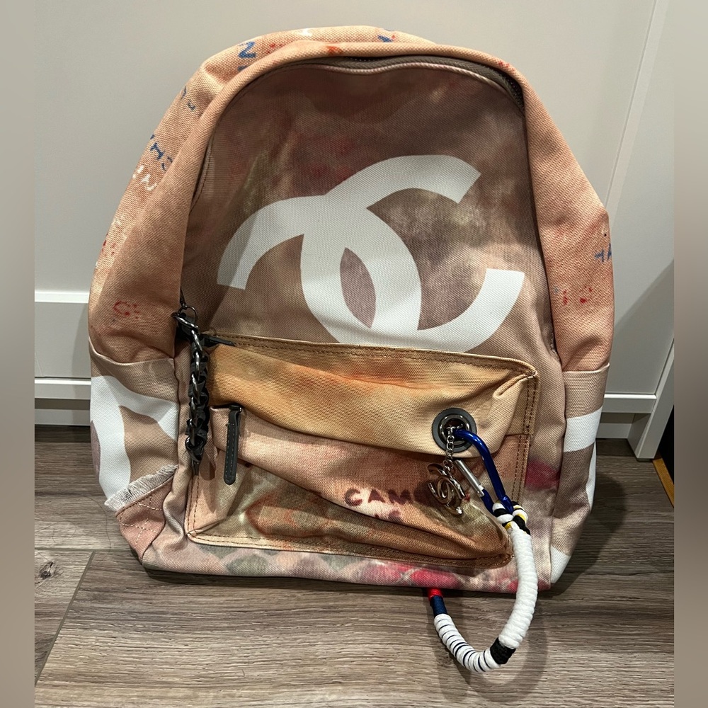 Multicolor Graffiti Canvas Backpack - image 1